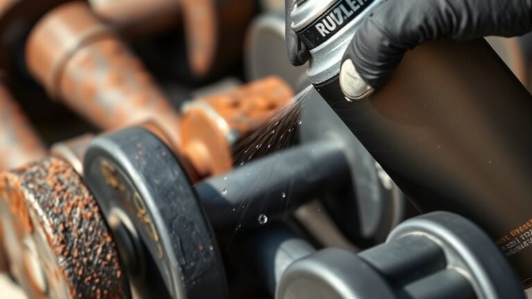 applying rustoleum to dumbbells