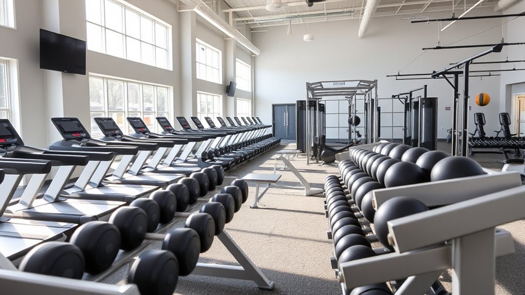 diverse equipment for fitness