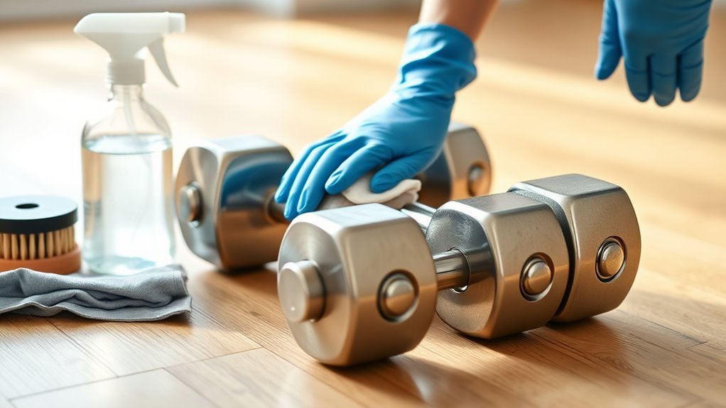 dumbbell cleaning step by step