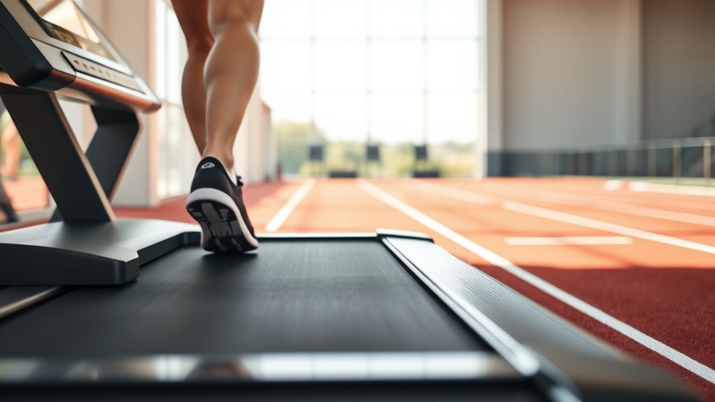 measure treadmill against track