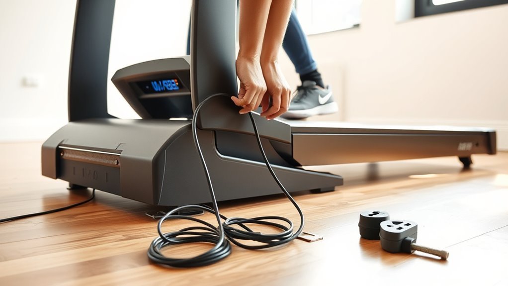 prepare treadmill for transport