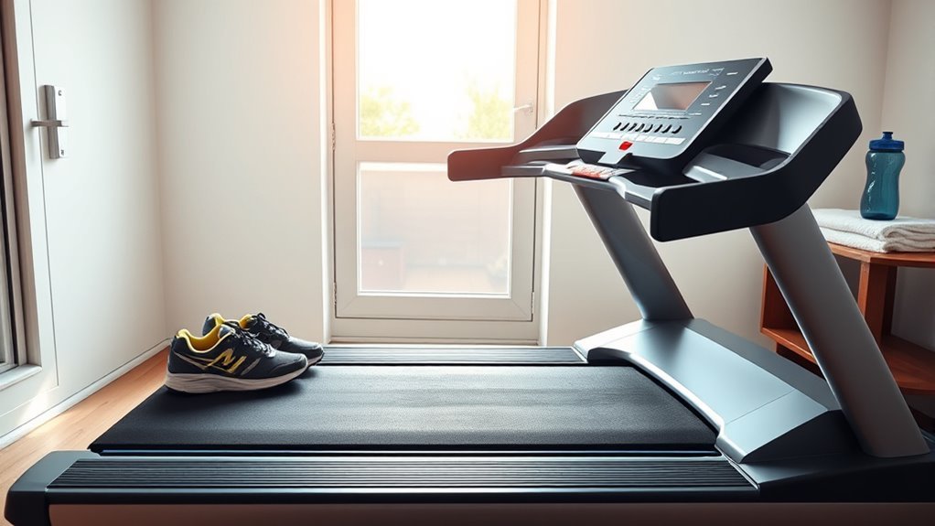 prepare treadmill set comfortable pace