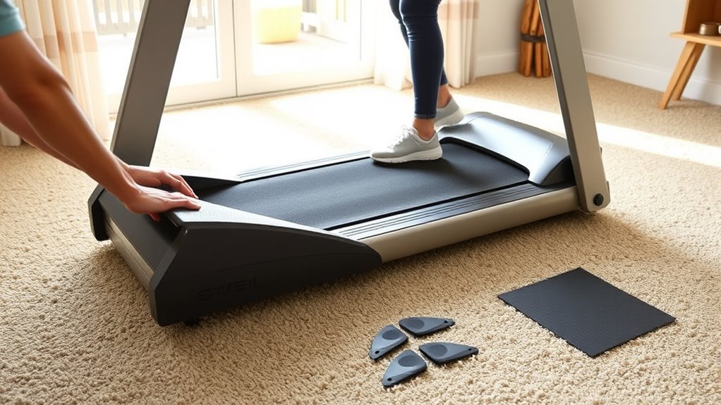 secure treadmill on carpet