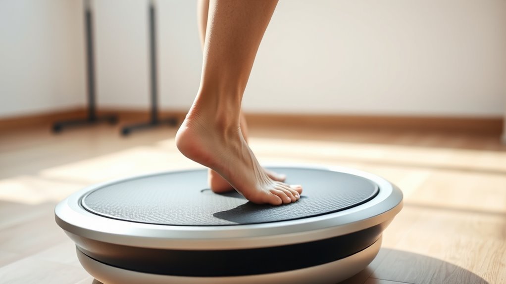wearing shoes on vibration plates
