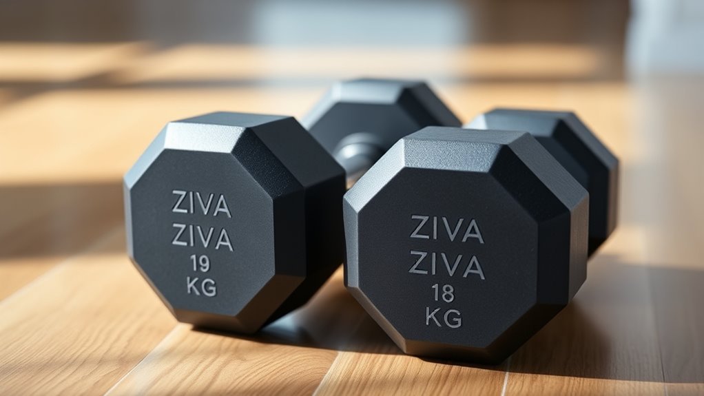 ziva dumbbells kilogram identification